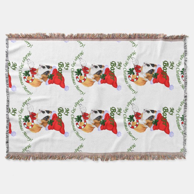 Manta Boxer Dog Christmas (Frente)