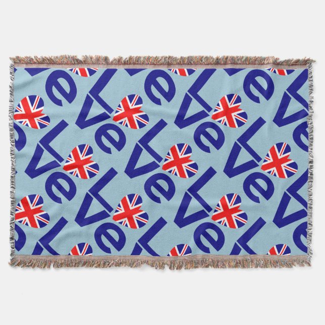 Manta British Blue LOVE Tyler UK Heart Flag (Frente)