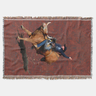 Manta Bucking Bronco e Rodeo Cowboy Throw Blanket