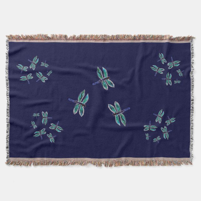 Manta Bugs Pattern Dancing Blue Dragonfly (Frente)