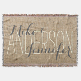 Manta Burlap Personalised Wedding Bride & Groom's Names