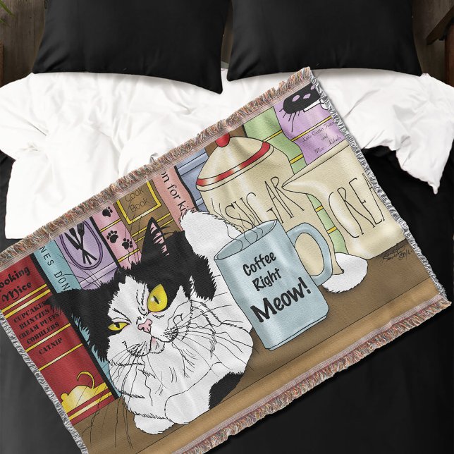 Manta Café Tuxedo Cat Engraçado (Criador carregado)