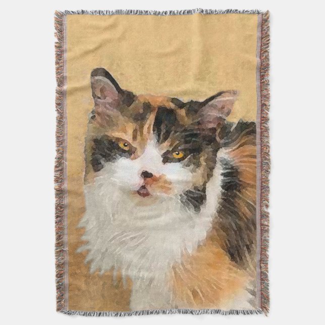 Manta Calico Cat Painting - Gato Original Bonito (Frente Vertical)