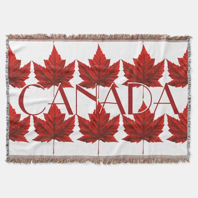 Manta Canadá Blanket Canadá Mapeia Leaf Souvenir Throw (Frente)