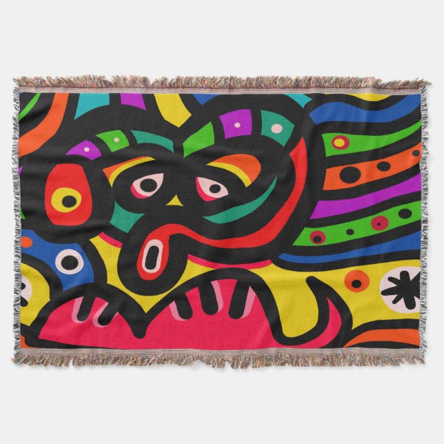 Manta Cara moderna da arte abstracta (Frente)