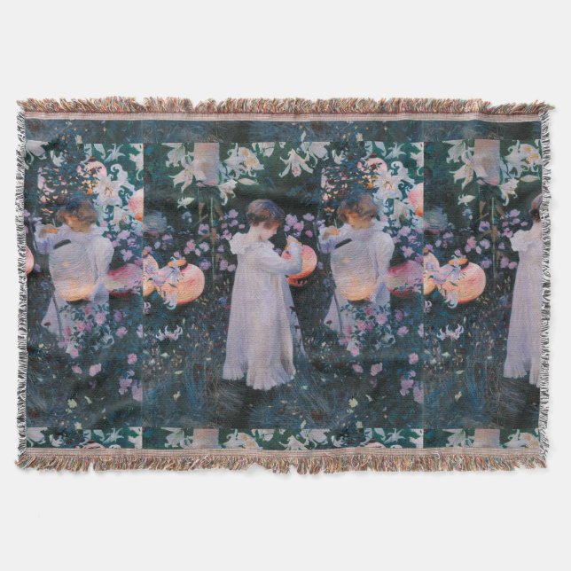 Manta Carnação Lily Lily Rosa John Singer Sarger Art (Frente)