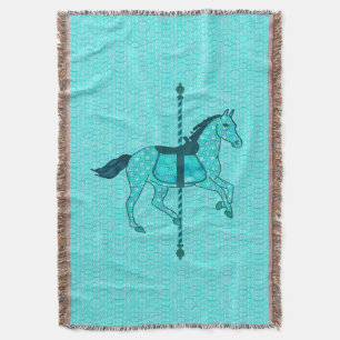 Manta Carrossel Horse - Turquesa e Aqua