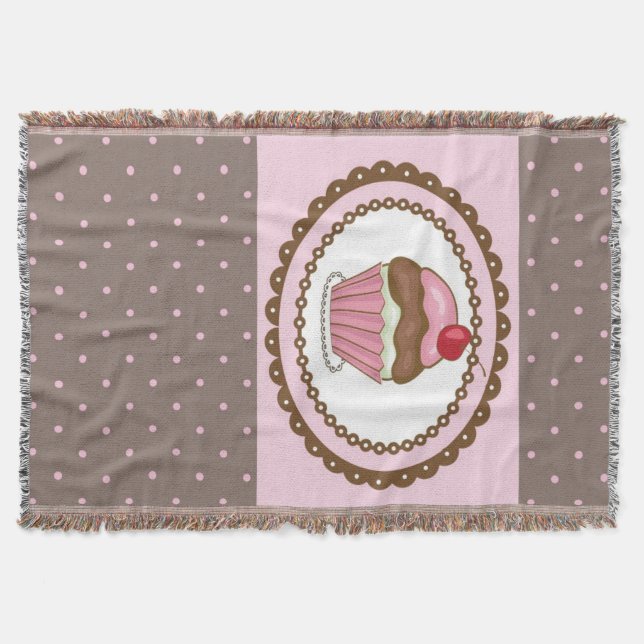 Manta Cartão de aniversário com cupcake (Frente)