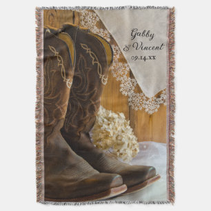 Manta Casamento Ocidental de Cowboy Boots and Lace Count