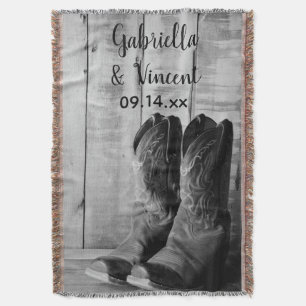 Manta Casamento Ocidental Rustic Cowboy Boots Country