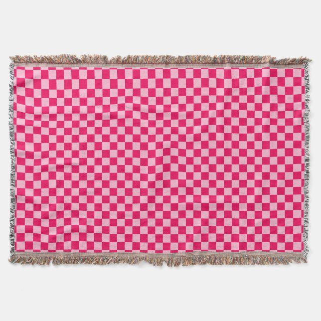 Manta Checkerboard clássico de combinação rosa por STayl (Frente)