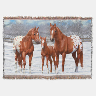 Manta Chestnut Appaloosa Sorrel Quarter Hores em Neve
