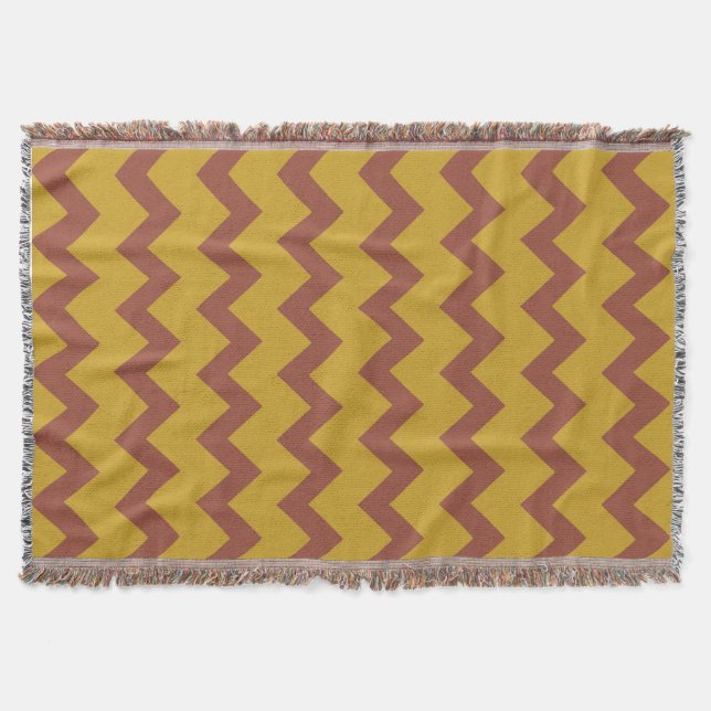 Manta Chevron zigzag design natural amarelo (Frente)