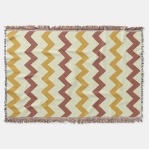 Manta Chevron zigzag design verde-amarelo natural