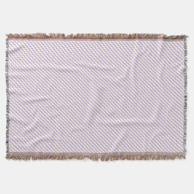 Manta Chevron zigzag padrão lilás púrpura e creme (Frente)