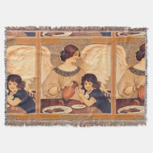 Manta Chocolate Angel French Antiguado