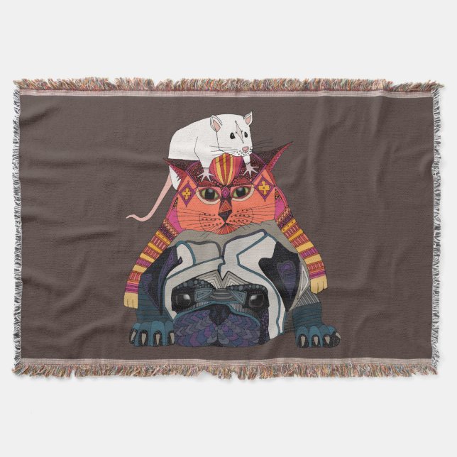 Manta chocolate de gato-do-rato (Frente)