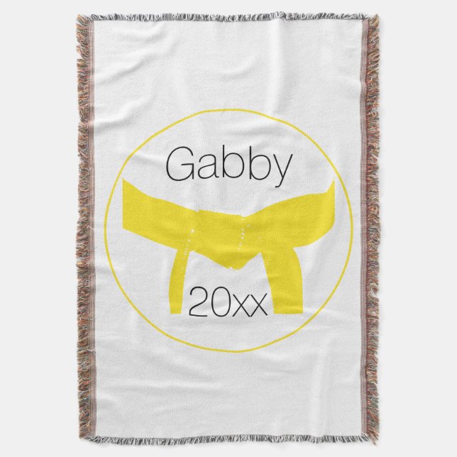 Manta Cinturão Amarelo de Artes Marciais (Frente Vertical)