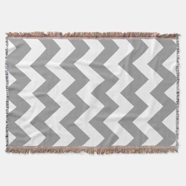 Manta Cinza Bold Chevron (Frente)