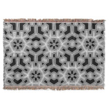 Cinza Preto+Branco Padrão Geométrico Sem Cor #9