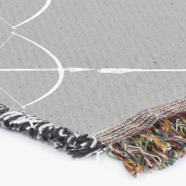 Manta Cinzas de Setas e Padrão Branco (Canto)