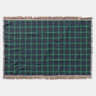Manta Clã Tartan escocês azul escuro e verde de