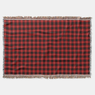 Manta Clã Tartan vermelho e preto de Cunningham
