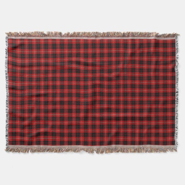 Manta Clan Cunningham Red e Black Tartan (Frente)