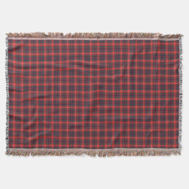 Manta Clan Fraser Red e Marinho Modern Scottish Tartan (Frente)