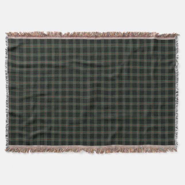 Manta Clan Gunn Dark Green e Black Scottish Tartan (Frente)