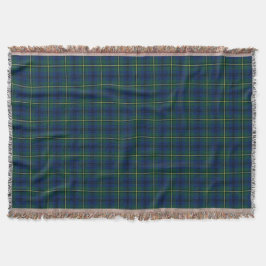 Manta Clan Johnston Tartan Royal Blue e Xadrez Verde