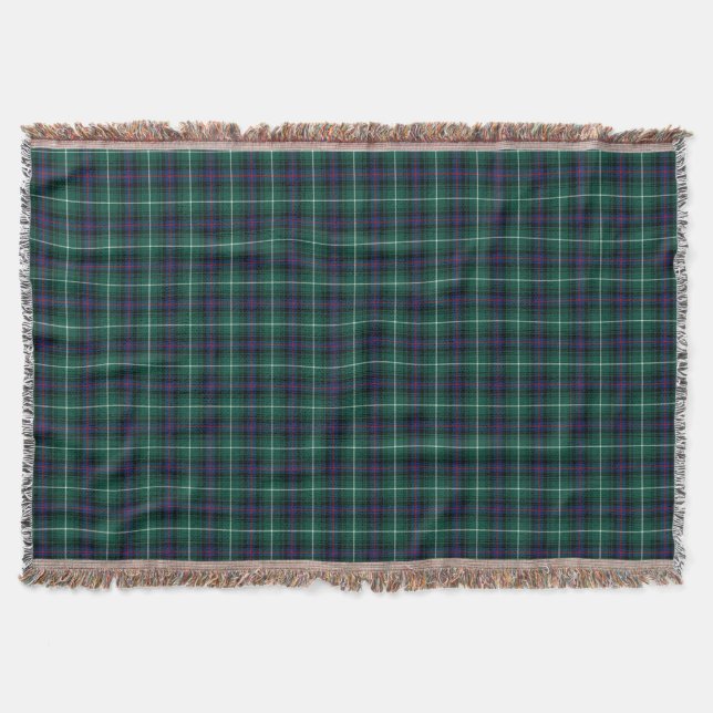 Manta Clan MacDonald Dark Blue e Green Scottish Tartan (Frente)