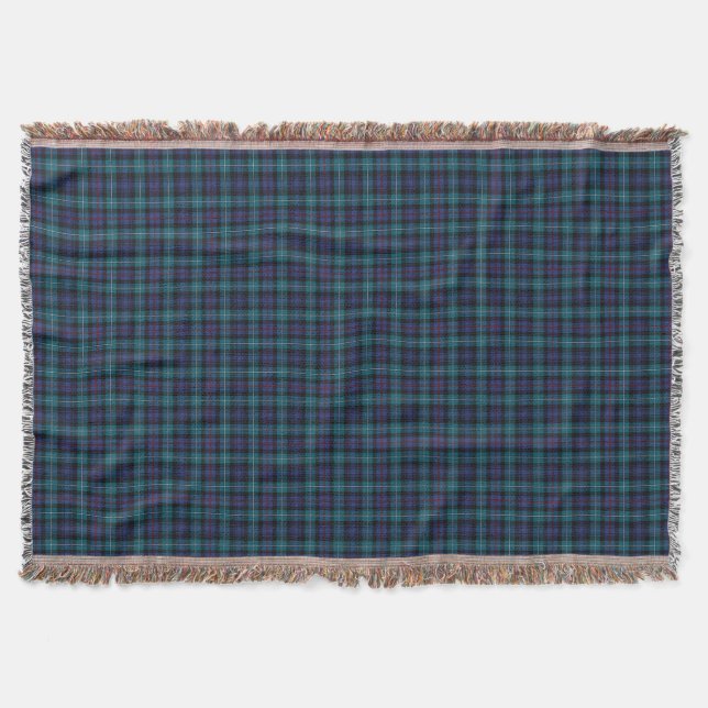Manta Clan Mackenzie Blue e Turquoise Modern Tartan (Frente)