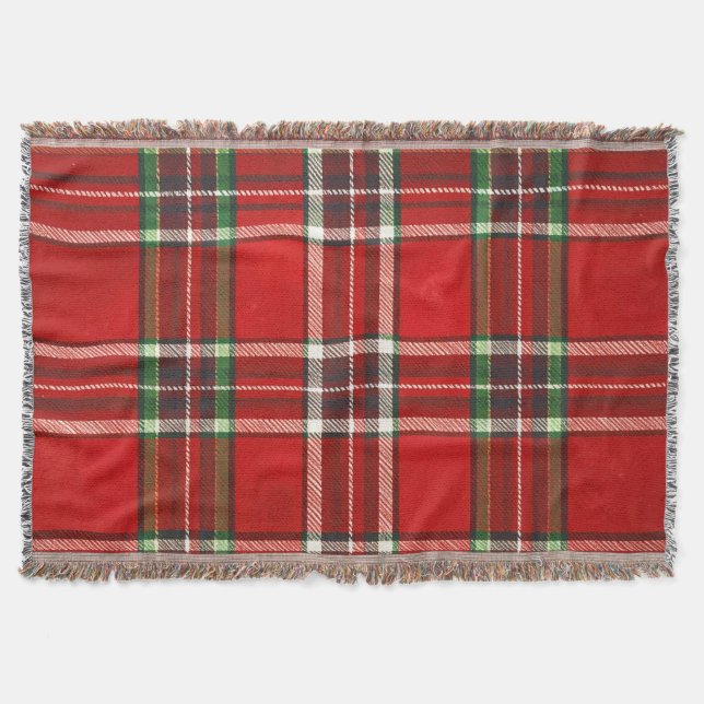 Manta Clásica a Cuadros  Rojo (Frente)