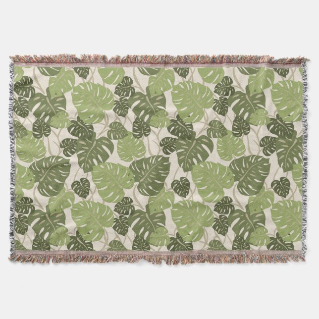 Manta Cliff Hanger Havaiana Monstera Leaf Blanket (Frente)