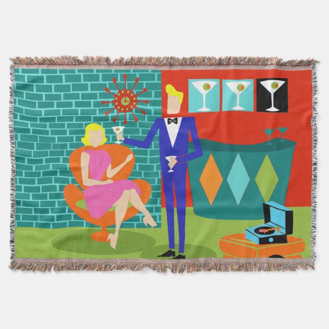 Manta Cobertura retro do lance do casal de Martini (Frente)