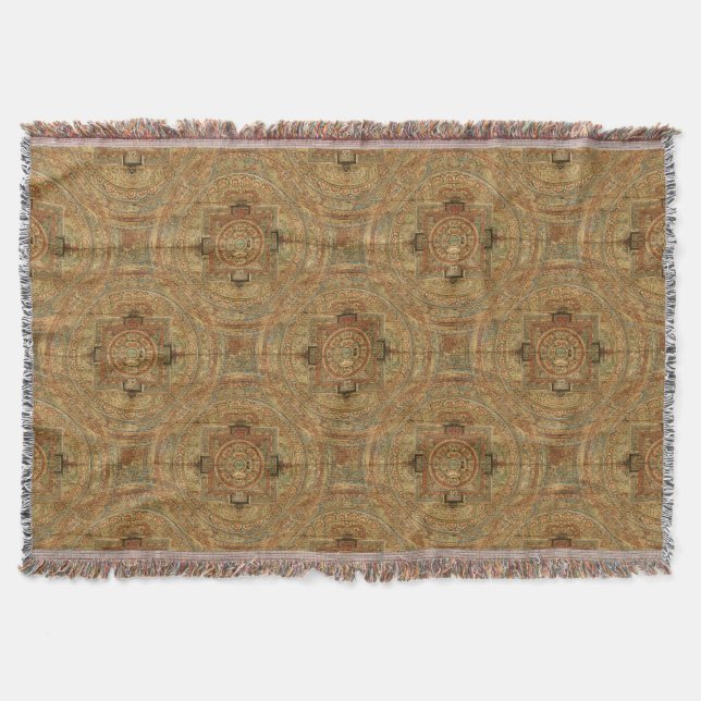 Manta Cobertura tibetana do lance da mandala (Frente)