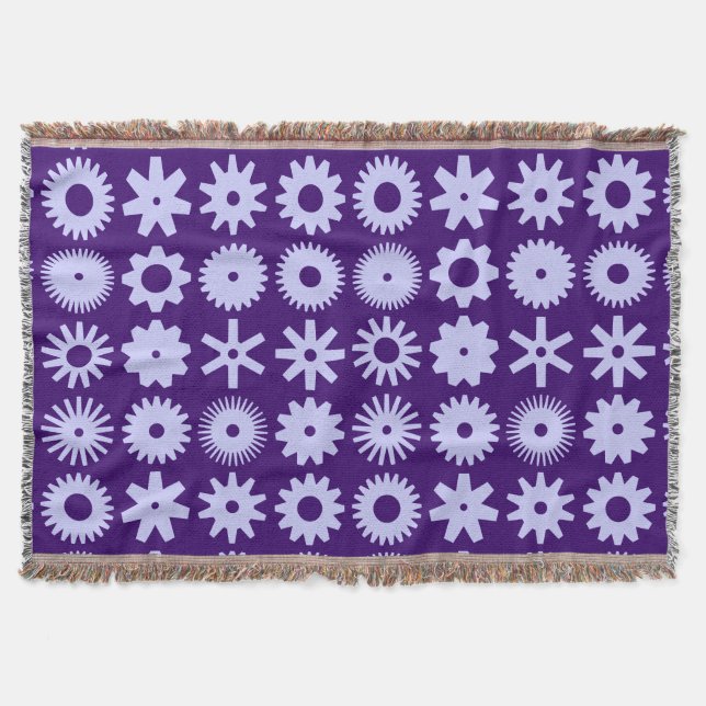 Manta Cogs - Azul Pó em Roxo Fundo (Frente)