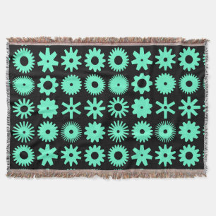 Manta Cogs - Turquesa em Preto
