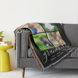 Manta Colagem de Fotografias com Nomes de Netos Personal