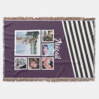 Colagem de Fotografias Purple Striped Personalizad