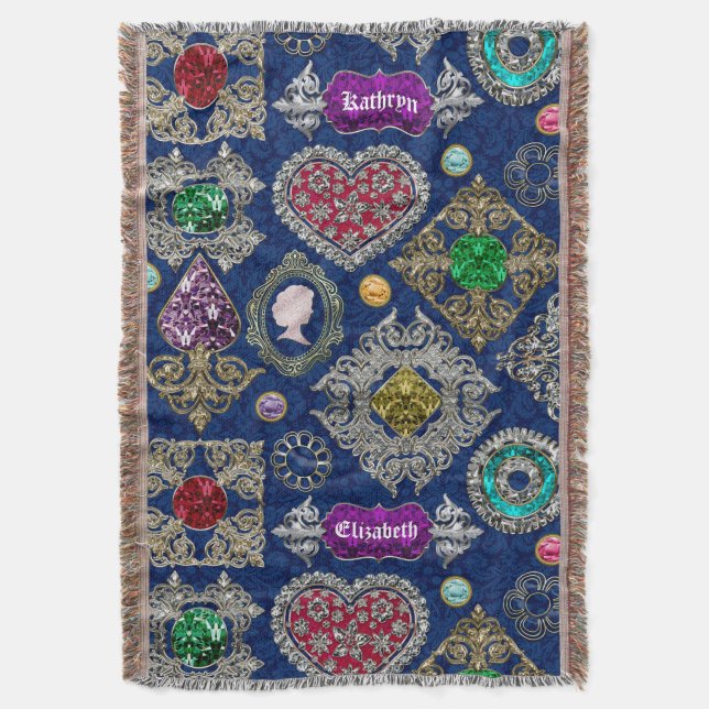 Manta Colagem lindo de pedra preciosa do broche da jóia (Frente Vertical)