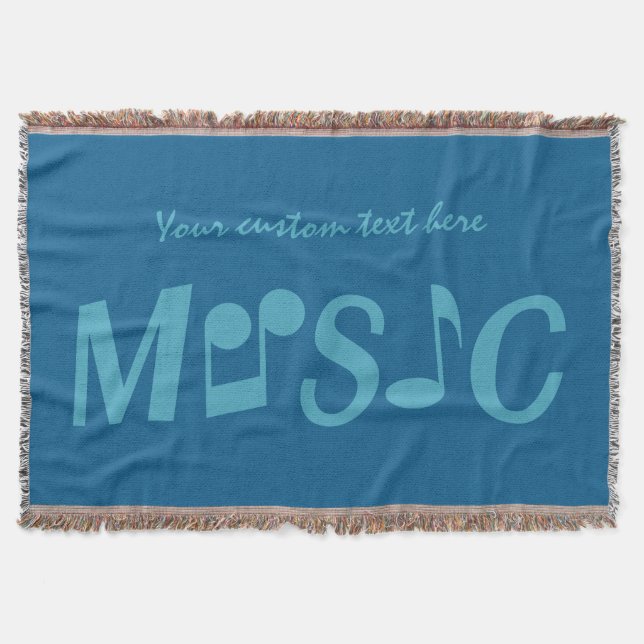 Manta COR personalizada MÚSICA e borda de texto (Frente)