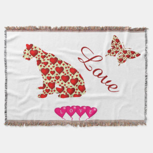 Manta Corações Balões Arte Casamento Chuva de Amor Gato