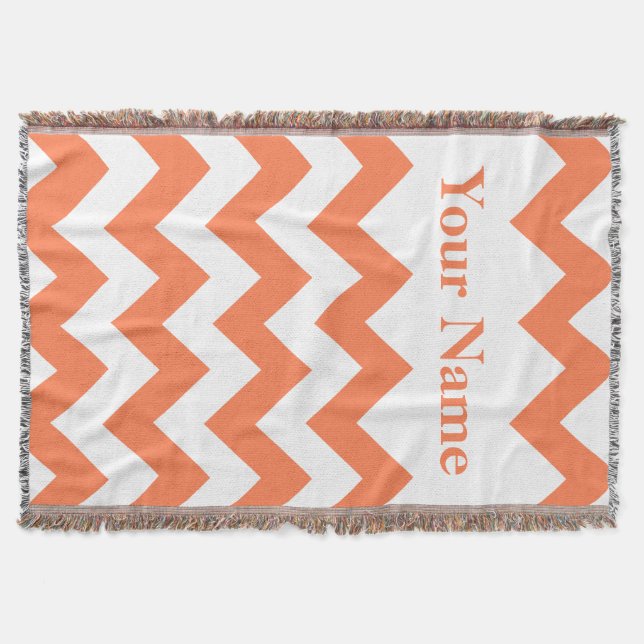 Manta Coral Bold Chevron com nome personalizado (Frente)