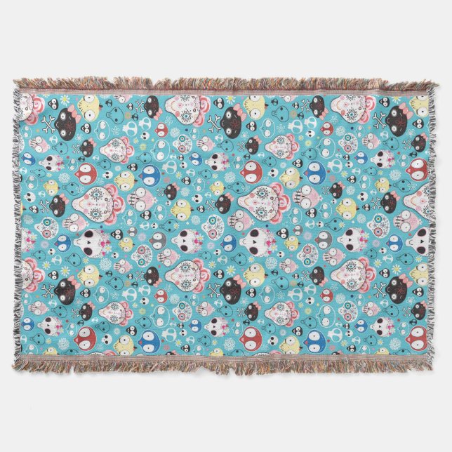 Manta Crânio de riso da textura (Frente)