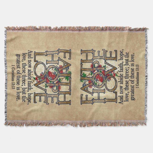 Manta Cristão elegante da escritura da bíblia do amor da (Frente)