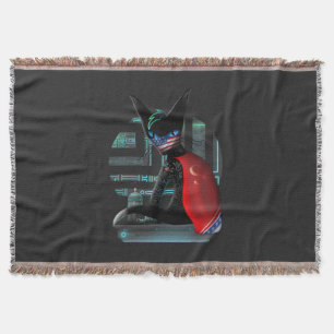 Manta Cyberpunk Ninja do gato Siamese