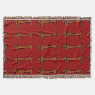 Manta Dachshund abstrato e vermelho