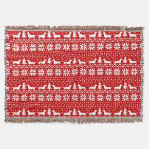Manta Dachshund Dogs Natal Sweater Padrão Red